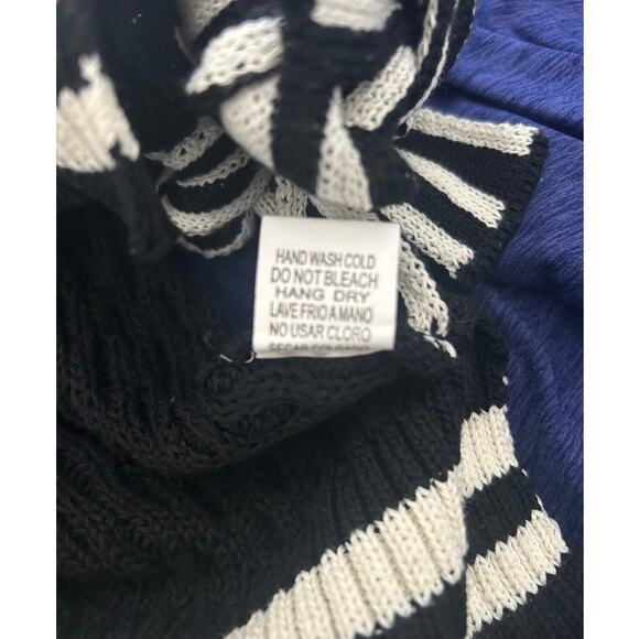 GUC Women's Sleeveless Cropped Sweater Black/White Side Ties Stripe Size Small - Picture 4 of 5